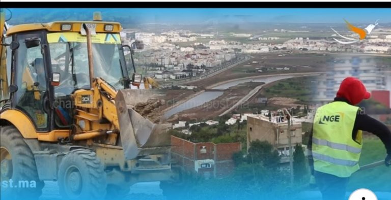 رغم كورونا.. استمرار أشغال تهيأة ضفتي واد مرتيل