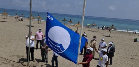 رفع اللواء الأزرق بشاطئ واد لو للسنة الثامنة تواليا