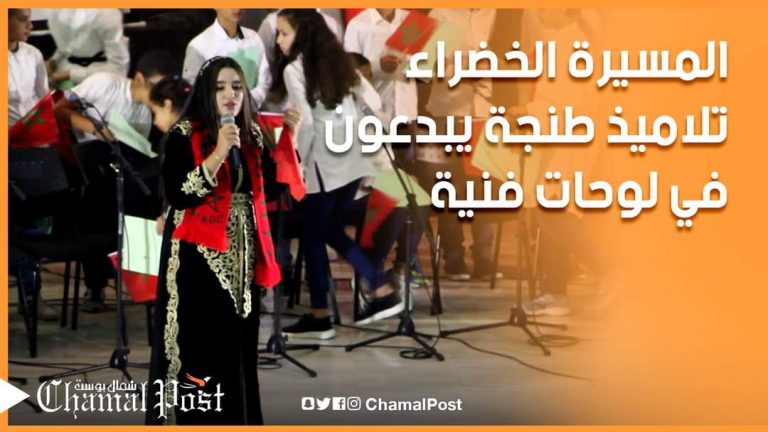 المسيرة الخضراء .. تلاميذ طنجة يبدعون في لوحات فنية