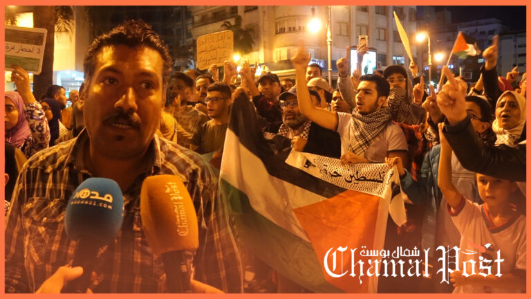 مصري يدعم فلسط.ين بساحة الأمم بطنجة.. هم الرجال الحق وأطفالهم أرجل من رجالنا
