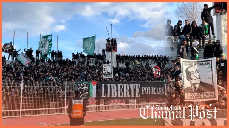 جماهير الرجاء البيضاوي تبدع في ملعب سانية رمل أمام المغرب التطواني