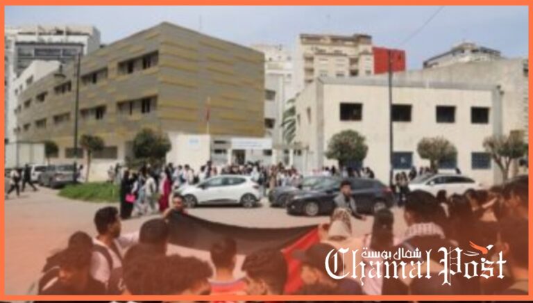 طنجة..إدارة معهد ابن مرحل توقف طالباً بسبب "دعمه" لقضية الفلسطينية 3 طنجة..إدارة معهد ابن مرحل توقف طالباً بسبب “دعمه” لقضية الفلسطينية